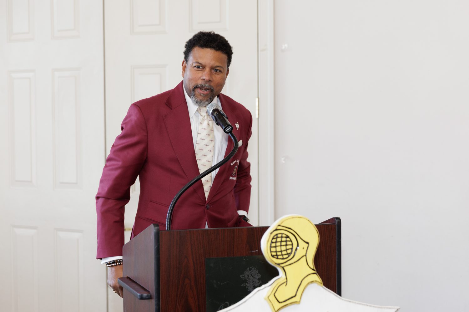 At the rostrum