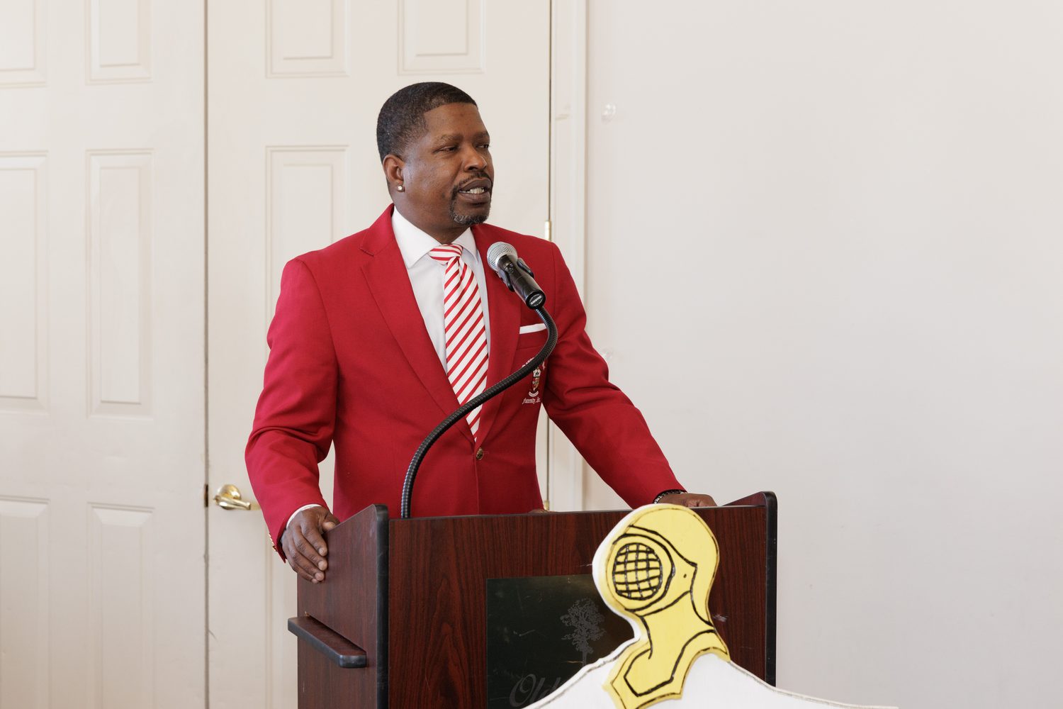 Taking the podium