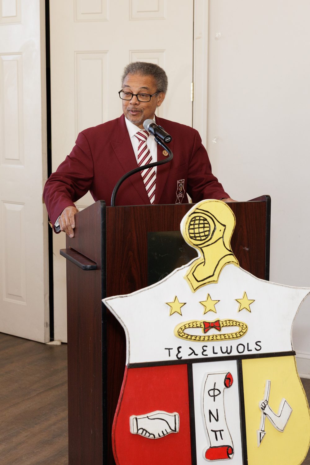At the dais